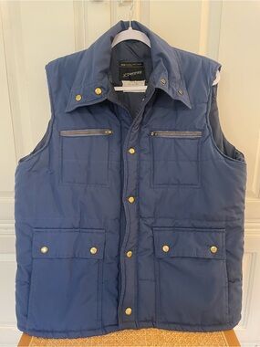 1970s VINTAGE JCPenney Men's Navy Utility Vest Jacket SIZE Large